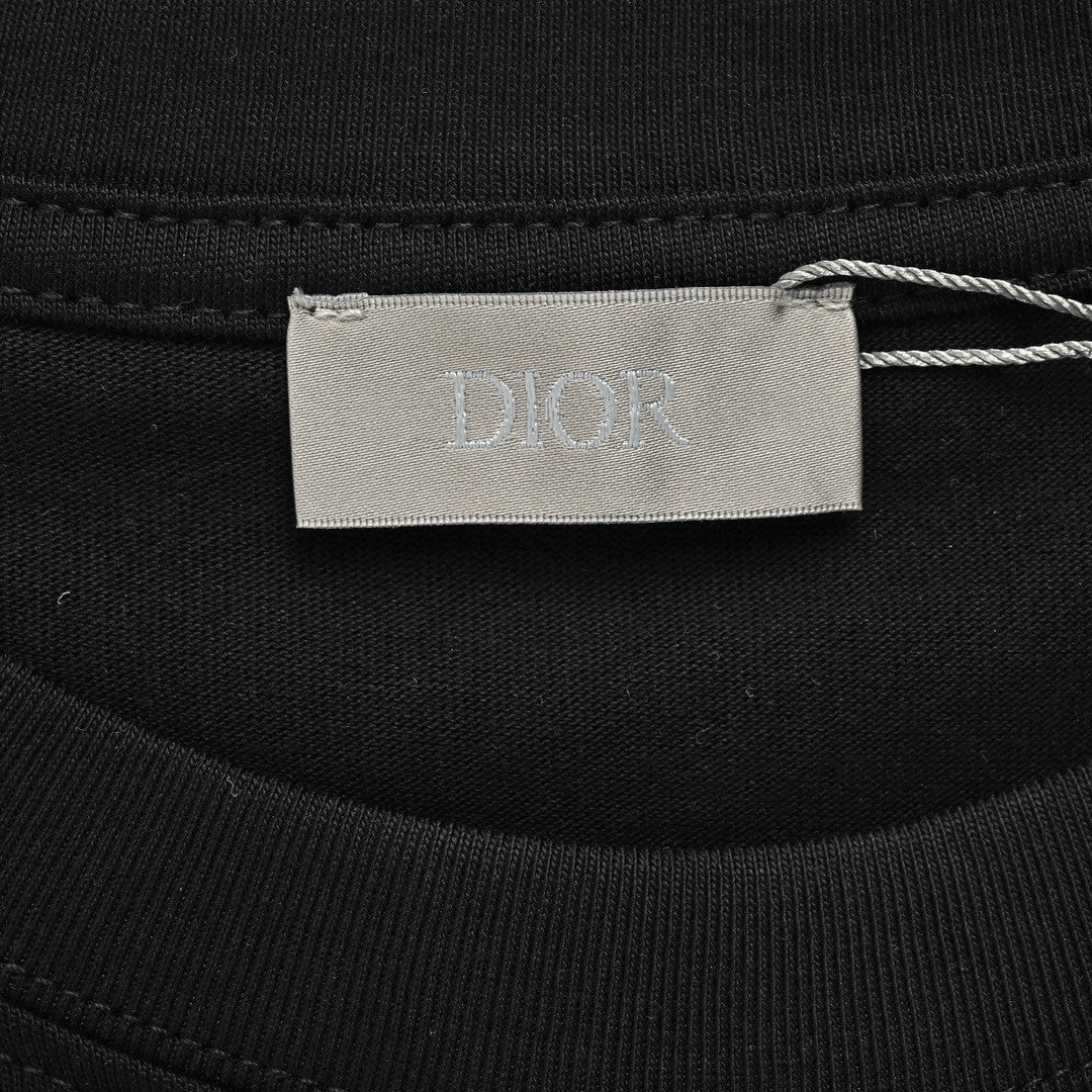 Camiseta con motivo de monograma Dior (negra)