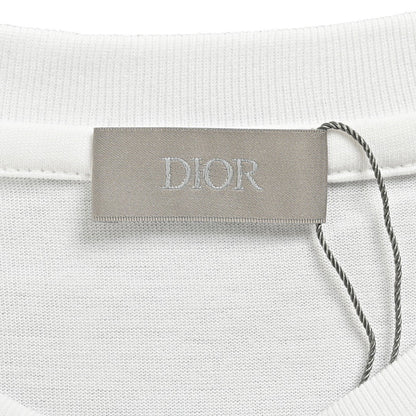 T-shirt Dior brodé avec logo CD (blanc)