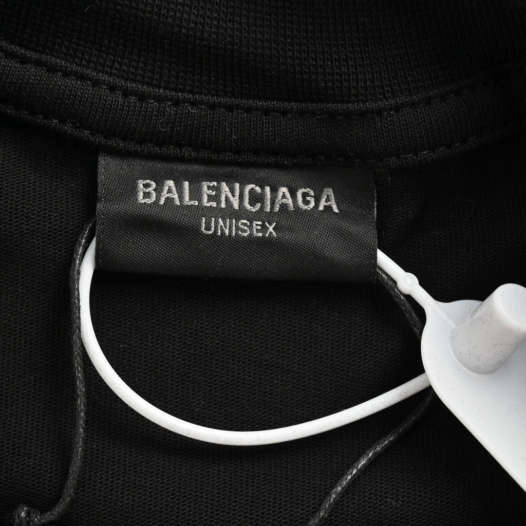 Balenciaga Smoke Print Logo T-shirt (black) Unisex Streetwear Limited Edition - The Balenciaga Smoke Print Logo T-Shirt in black is a modern and stylish piece that