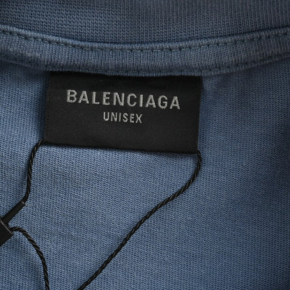Camiseta azul con logo vintage de Balenciaga