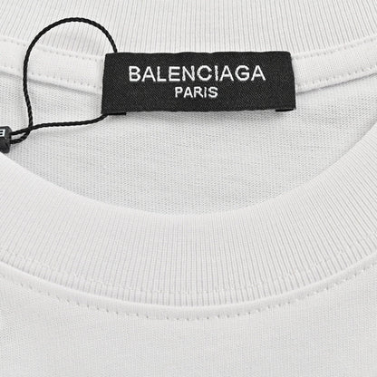 Camiseta Balenciaga con logo de cinta (blanca)