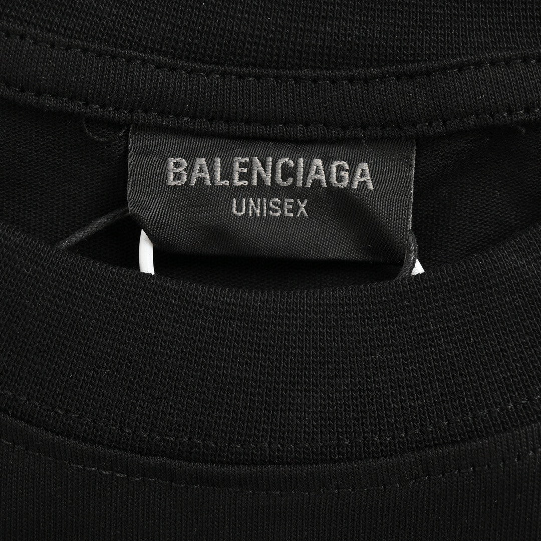 Camiseta Balenciaga con logo azul (negra)