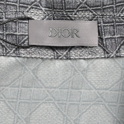 Camisa Dior de manga corta con estampado geométrico en gris