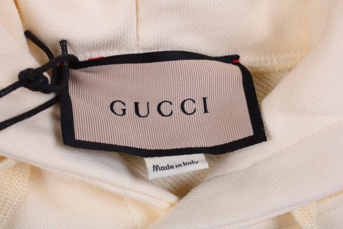 Sudadera con capucha Gucci con logo arcoíris - Crema