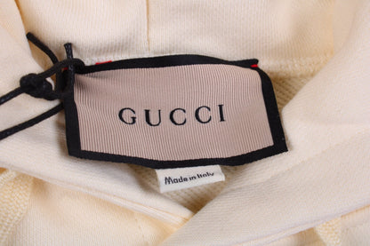 Sudadera con capucha Gucci con logo arcoíris - Crema