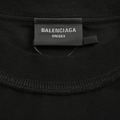 Camiseta negra con logo reflectante de Balenciaga