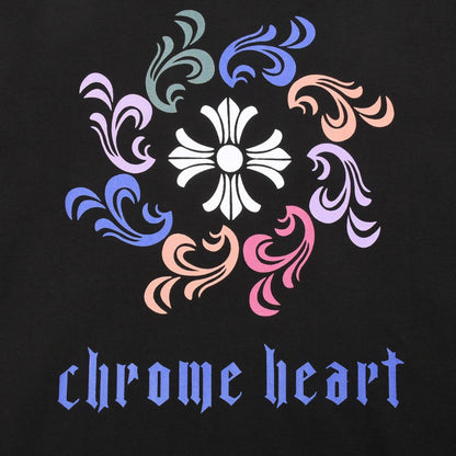 CHROME Hearts Logo Collar T-shirt - Black Unisex Streetwear Limited Edition
