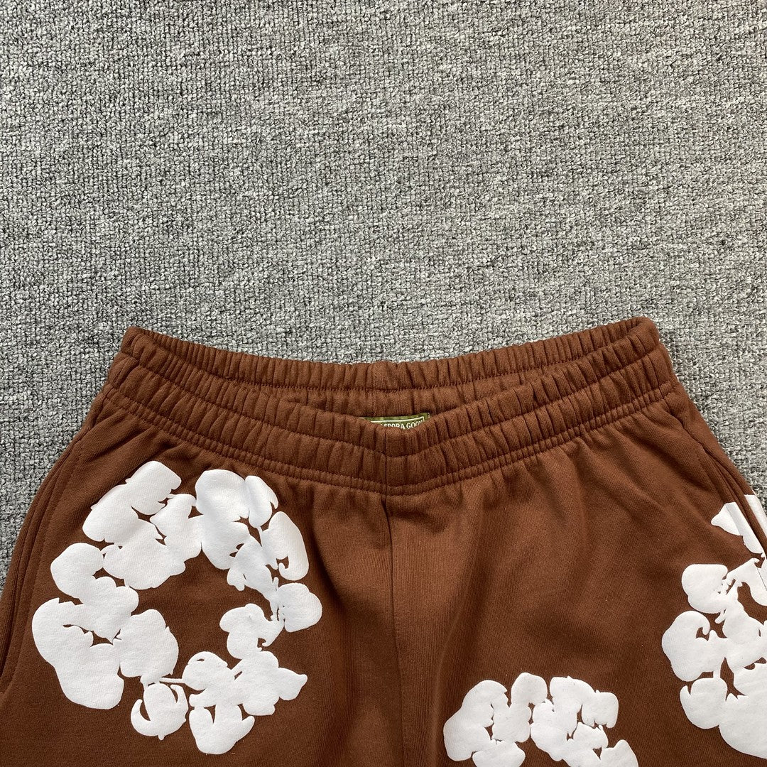 DENIM Tears Cotton Wreath Shorts - Brown Unisex Streetwear Limited Edition