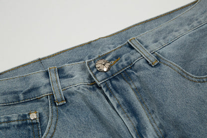 CHROME Hearts Cross Patch Jorts Washed Denim - Black Unisex Streetwear Limited Edition