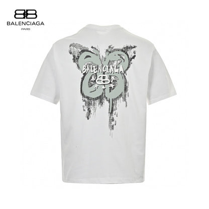 Balenciaga T-shirt - Star Graphic - White Unisex Streetwear Limited Edition - <span>This Balenciaga t-shirt features a playful design with the Balenciaga logo in a stylized font