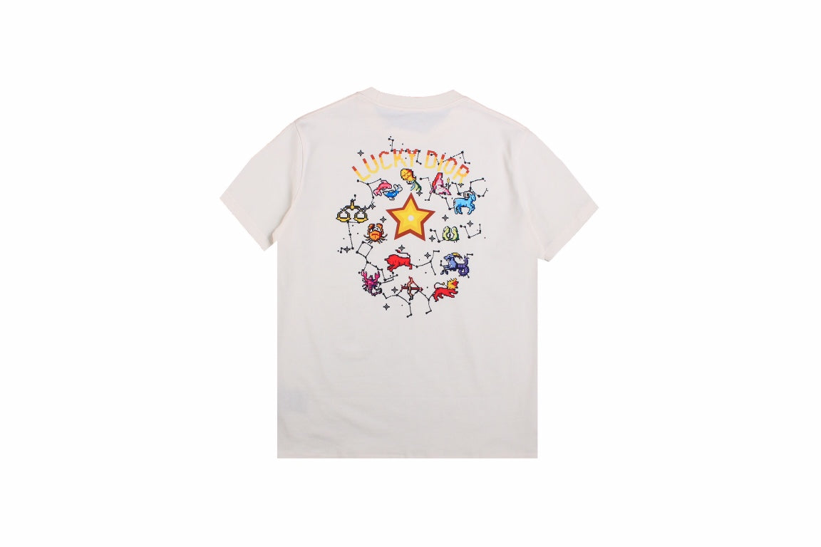 Dior Gradient Logo T-shirt - White Unisex Streetwear Limited Edition - <p dir='ltr'><span>White t-shirt featuring a distinctive 'DIOR' logo in a gradient color scheme on