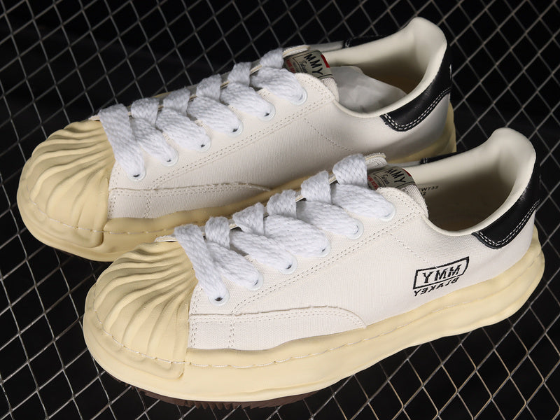 MAISON Mihara Yasuhiro Blakey Og Sole Leather Low Beige Sneakers - White Unisex Streetwear Limited Edition
