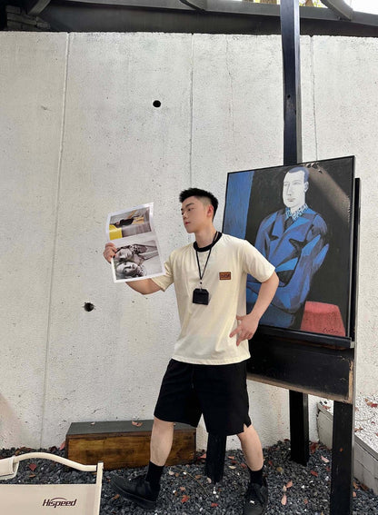 Camiseta Dior color crema con ribete negro