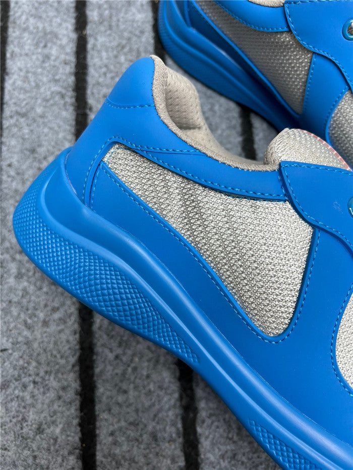 PRADA America's Cup Soft Rubber Silver Sneakers - Blue Unisex Streetwear Limited Edition