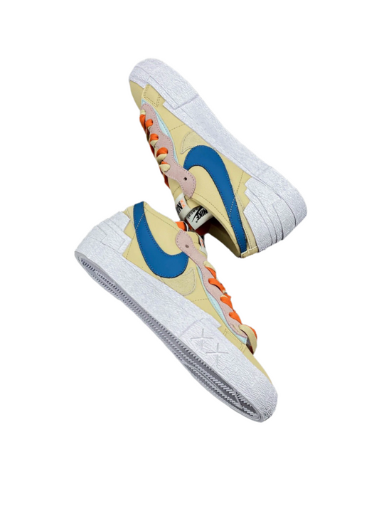 KAWS - Sacai - Nike Blazer - Red Unisex Streetwear Limited Edition - The KAWS x Sacai x Nike Blazer 'Neptune Blue' Yellow Edition delivers a bold fusion