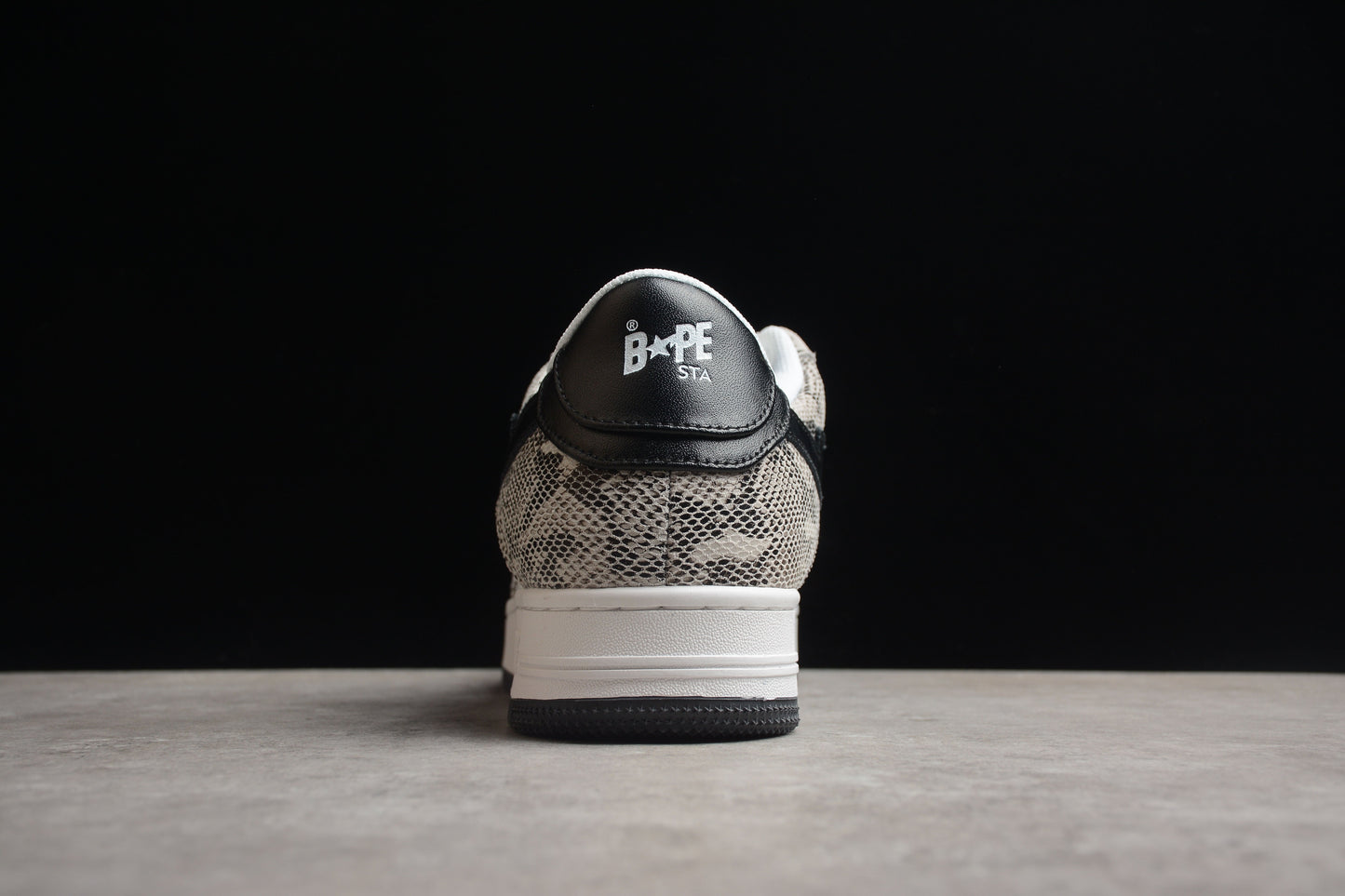 BAPE Sta Low-top Sneakers With Snakeskin Pattern - Black Unisex Streetwear Limited Edition - **BAPE STA Low-Top Sneakers with Snakeskin Pattern** Introducing the BAPE STA Low-Top Sneakers with Snakesk