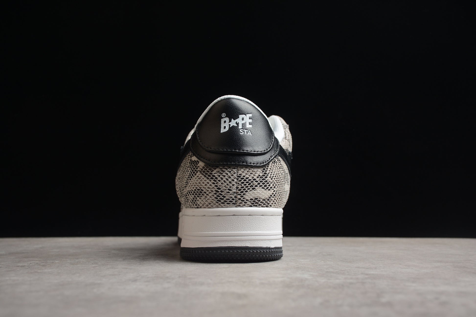 BAPE Sta Low-top Sneakers With Snakeskin Pattern - Black Unisex Streetwear Limited Edition - **BAPE STA Low-Top Sneakers with Snakeskin Pattern** Introducing the BAPE STA Low-Top Sneakers with Snakesk