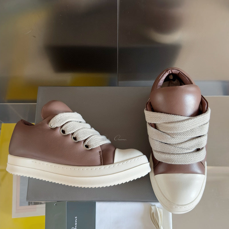 Rick Owens Low-top Sneakers - Brown Unisex Streetwear Limited Edition - **Rick Owens Brown Low-Top Sneakers: Modern Sophistication and Superior Craftsmanship** Introducing the Rick Owens Brown