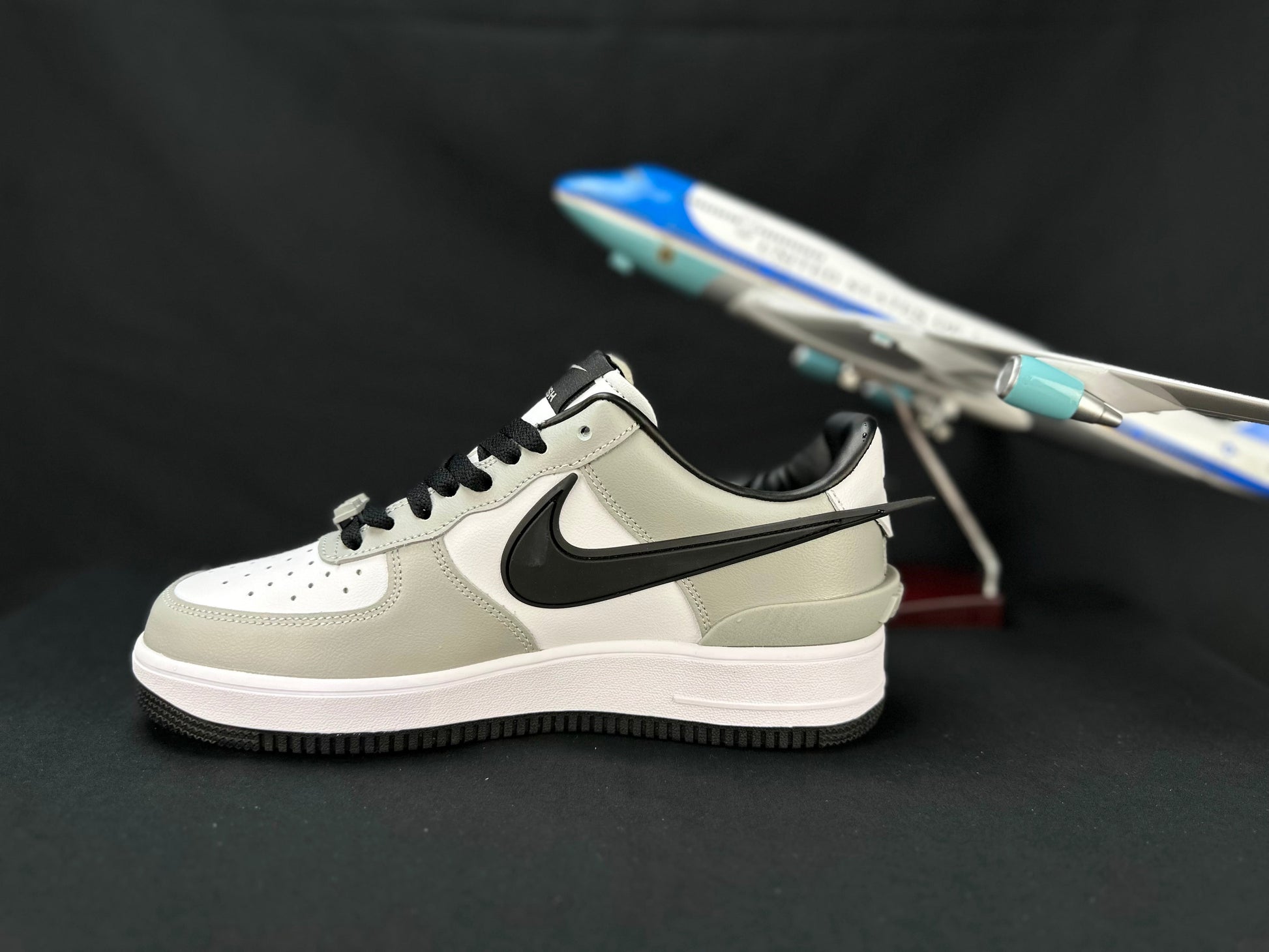NIKE Air Force 1 'big Swoosh Grey' Unisex Streetwear Limited Edition - **Nike Air Force 1 'Big Swoosh Grey'** The Nike Air Force 1 'Big Swoosh Grey'