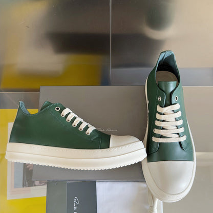 Rick Owens Dark Low-top Sneakers - Green Unisex Streetwear Limited Edition - **Rick Owens dark green Low-Top Sneakers: Avant-Garde Elegance and Comfort** Step into the future of