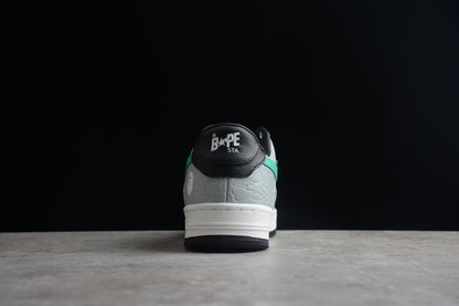 BAPE Sta Low-top Aqua And Sneakers - Grey Unisex Streetwear Limited Edition - **BAPE STA Low-Top Aqua and Grey Sneakers** Unleash your style potential with the BAPE STA