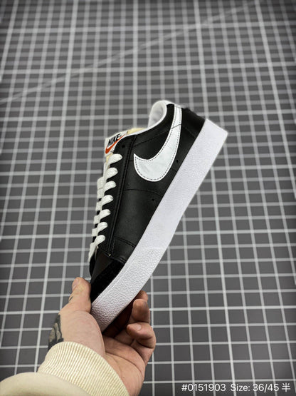 The Nike Blazer Low '1977 Vintage - Black Unisex Streetwear Limited Edition - The Nike Blazer Low '1977 Vintage Black and White offers a clean, minimalist take on