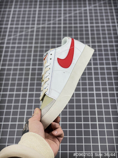 Nike Blazer '1977 Mid Vntg Sneakers - White Unisex Streetwear Limited Edition - The Nike Blazer Mid '77 Vintage in white and gold redefines a classic silhouette with