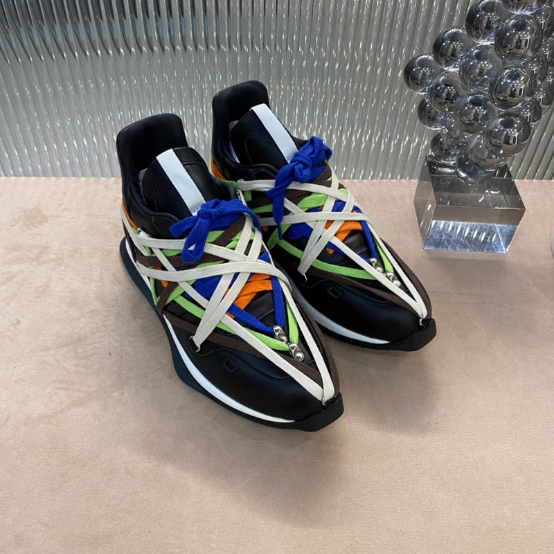 Multicolor Wrap-lace Sneakers - Black Unisex Streetwear Limited Edition - **Multicolor Wrap-Lace Sneakers** Unleash your bold fashion sense with these multicolor wrap-lace sneakers. Designed for