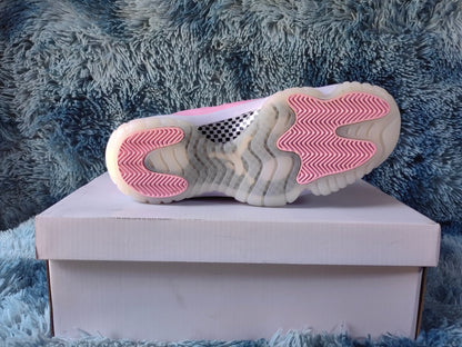 JORDAN 11 - Pink Unisex Streetwear Limited Edition - The Air Jordan 11 in Pink and White is a fresh and vibrant take on