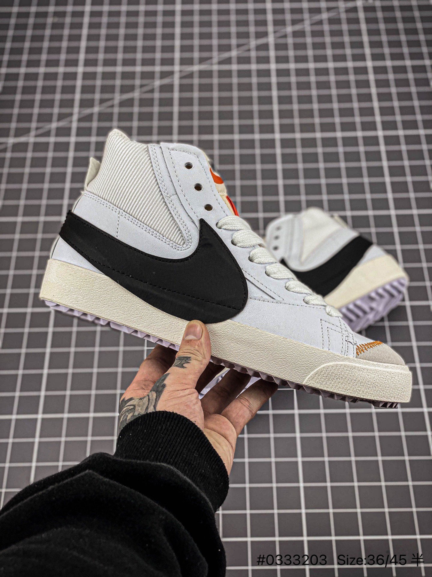 Nike Blazer Mid'1977 Jumbo - Black Unisex Streetwear Limited Edition - The Nike Blazer Mid '1977 Jumbo 'Deconstructed Comfort' in White and Black takes the classic
