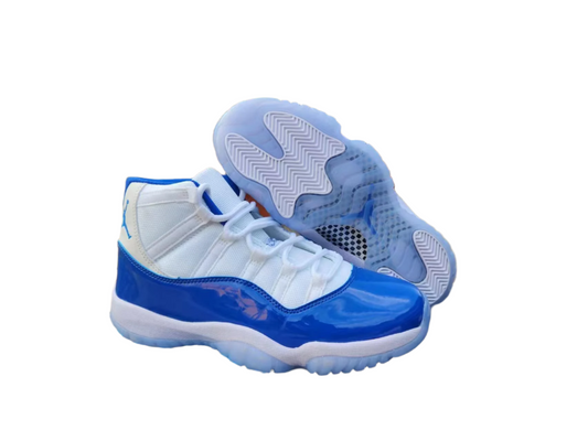 JORDAN 11 Blue And Sneakers - White Unisex Streetwear Limited Edition - The Air Jordan 11 in White and Legend Blue is a refined and timeless sneaker