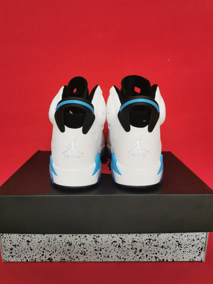 Jordan 6 And Blue - White Unisex Streetwear Limited Edition - The Air Jordan 6 showcased in this image is a striking blend of classic design