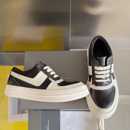Rick Owens And White Low-top Sneakers - Black Unisex Streetwear Limited Edition - **Rick Owens Black and White Low-Top Sneakers: Timeless Style and Premium Craftsmanship** Introducing the Rick