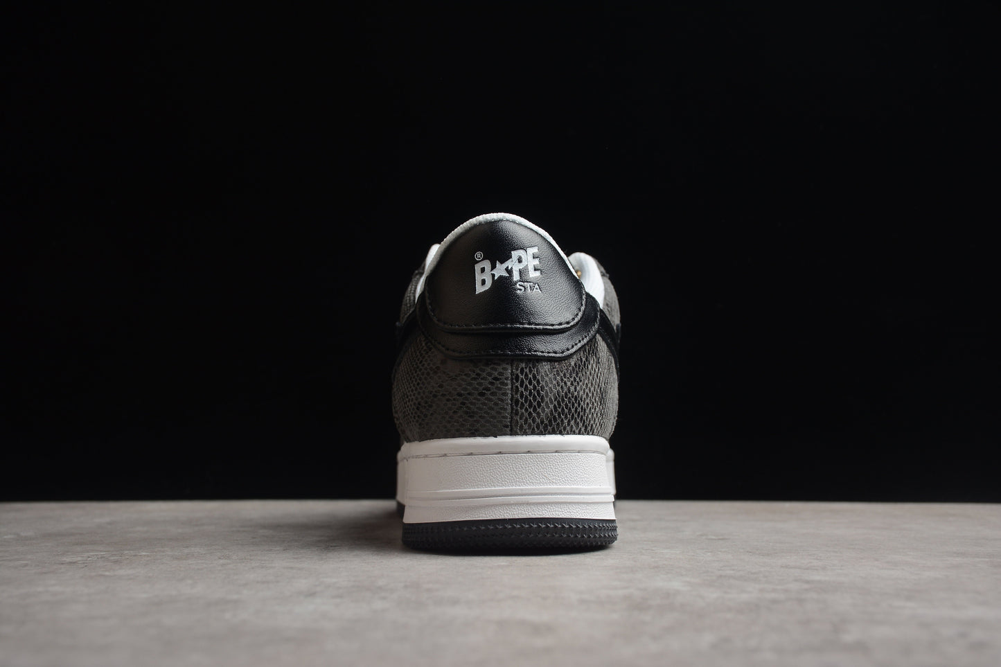 BAPE Sta Low-top Sneakers With Snakeskin Pattern - Black Unisex Streetwear Limited Edition - **BAPE STA Low-Top Sneakers with Black Snakeskin Pattern** Step up your sneaker game with the