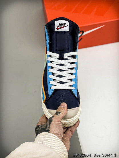 Nike Blazer Mid'1977 - White Unisex Streetwear Limited Edition - The Nike Blazer 1977 High Infinite in white and blue redefines the classic silhouette with