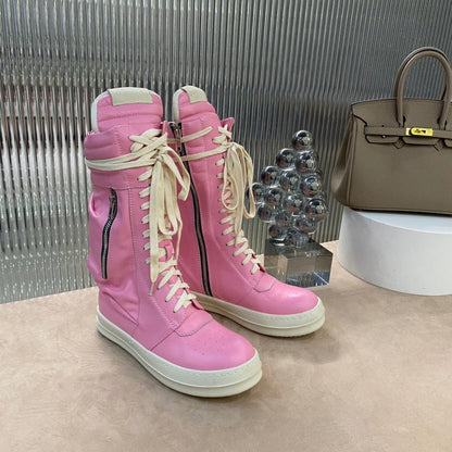 Rick Owens High-top Sneakers - And Cream - Pink Unisex Streetwear Limited Edition - ### Rick Owens High-Top Sneakers - Pink and Cream Introducing the Rick Owens High-Top Sneakers