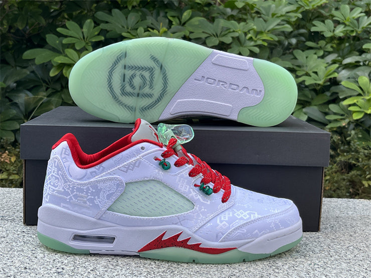 JORDAN 5 - Red - Green - White Unisex Streetwear Limited Edition