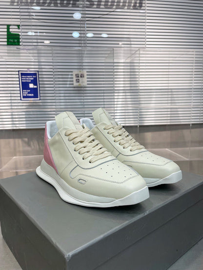 Two-Tone Pink Accent Sneakers - logo - replica sneakers