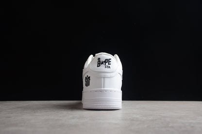 BAPE Sta Low Top Sneakers - White Unisex Streetwear Limited Edition - Introducing the BAPE STA Low Top Sneakers in Triple White C a perfect blend of