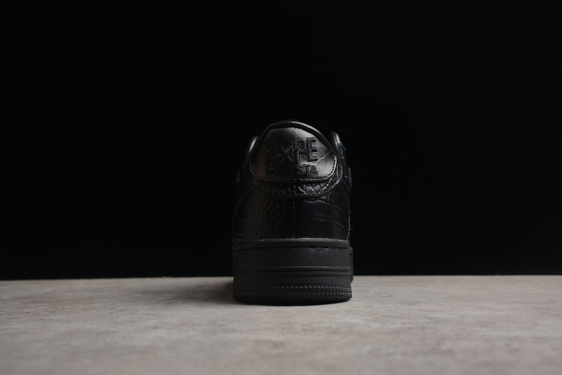 BAPE Sta Low-top Croc-embossed Sneakers - Black Unisex Streetwear Limited Edition - **BAPE STA Low-Top Black Croc-Embossed Sneakers** Introducing the BAPE STA Low-Top Black Croc-Embossed Sneakers, a