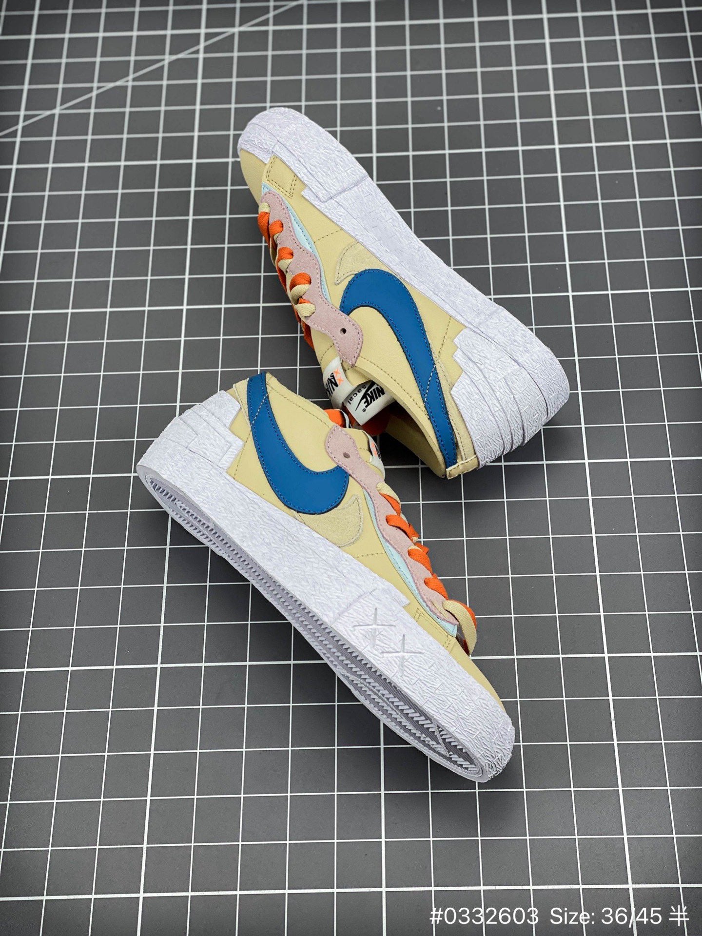KAWS - Sacai - Nike Blazer - Red Unisex Streetwear Limited Edition - The KAWS x Sacai x Nike Blazer 'Neptune Blue' Yellow Edition delivers a bold fusion