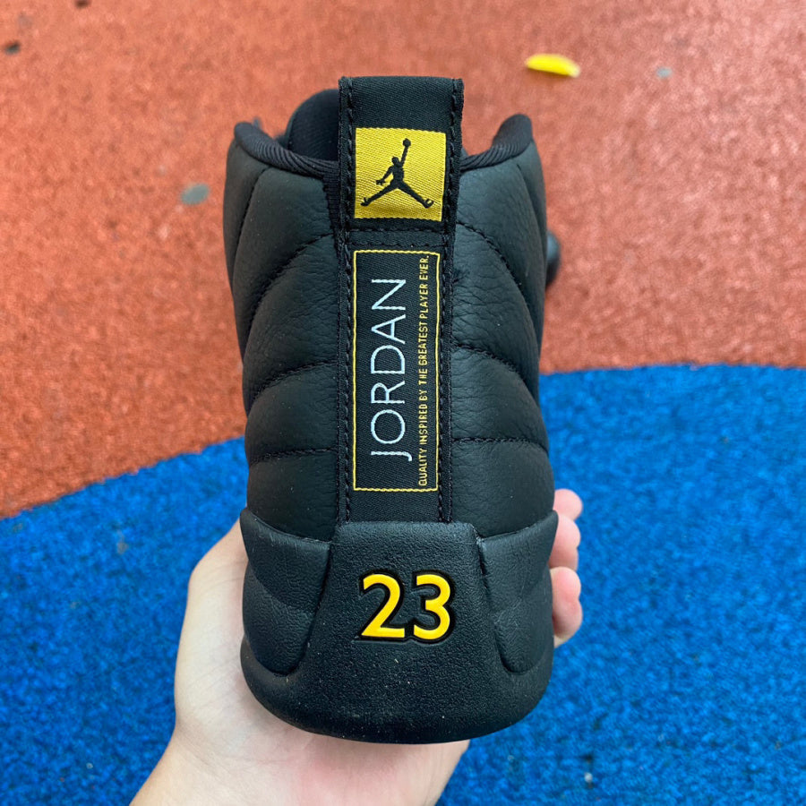 Jordan 12 Retro Ta - I Sneakers - Black Unisex Streetwear Limited Edition - Introducing the Air Jordan 12 Retro in a sleek black and yellow colorway, a dynamic