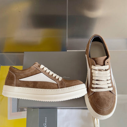 Rick Owens Suede Low-top Sneakers - Brown Unisex Streetwear Limited Edition - **Rick Owens Brown Suede Low-Top Sneakers: Timeless Elegance and Superior Craftsmanship** Introducing the Rick Owens