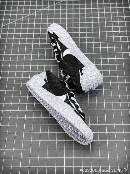 Sacai - Nike Blazer iron Grey Unisex Streetwear Limited Edition - The Sacai x Nike Blazer 'Iron Grey' low-top offers a sophisticated take on deconstructed design,