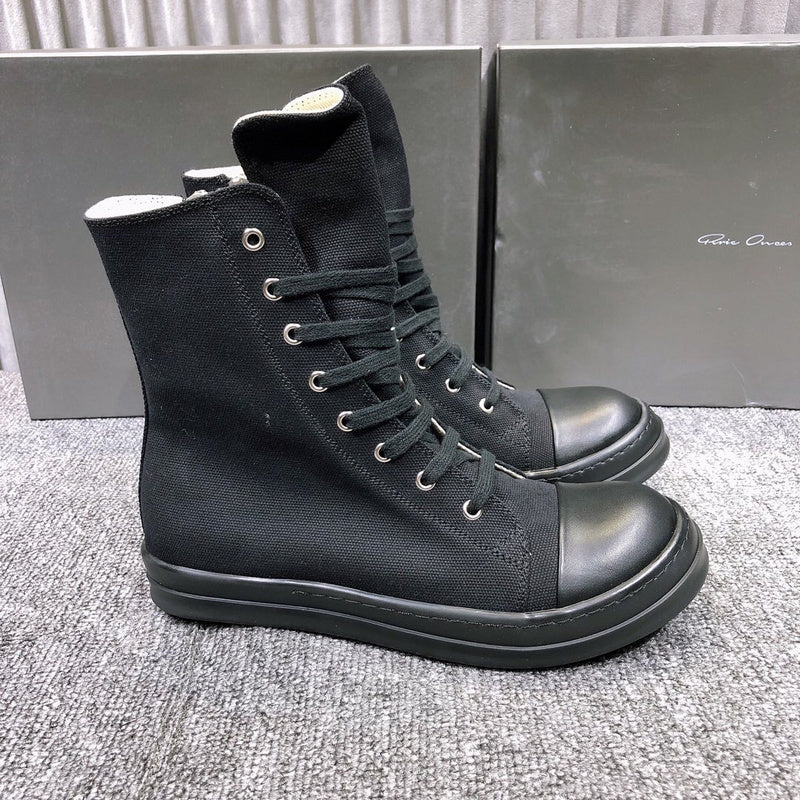 High-Top Canvas Sneakers - Black Unisex Streetwear Limited Edition - **High-Top Black Canvas Sneakers** Elevate your casual footwear collection with these high-top black canvas sneakers.