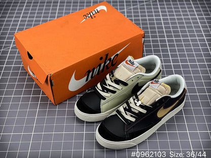 Nike Blazer Low'1977 Prm swoosh 50th Anniversary - Black Unisex Streetwear Limited Edition - The Nike Blazer Low '1977 PRM 'Swoosh 50th Anniversary' celebrates a half-century of the iconic