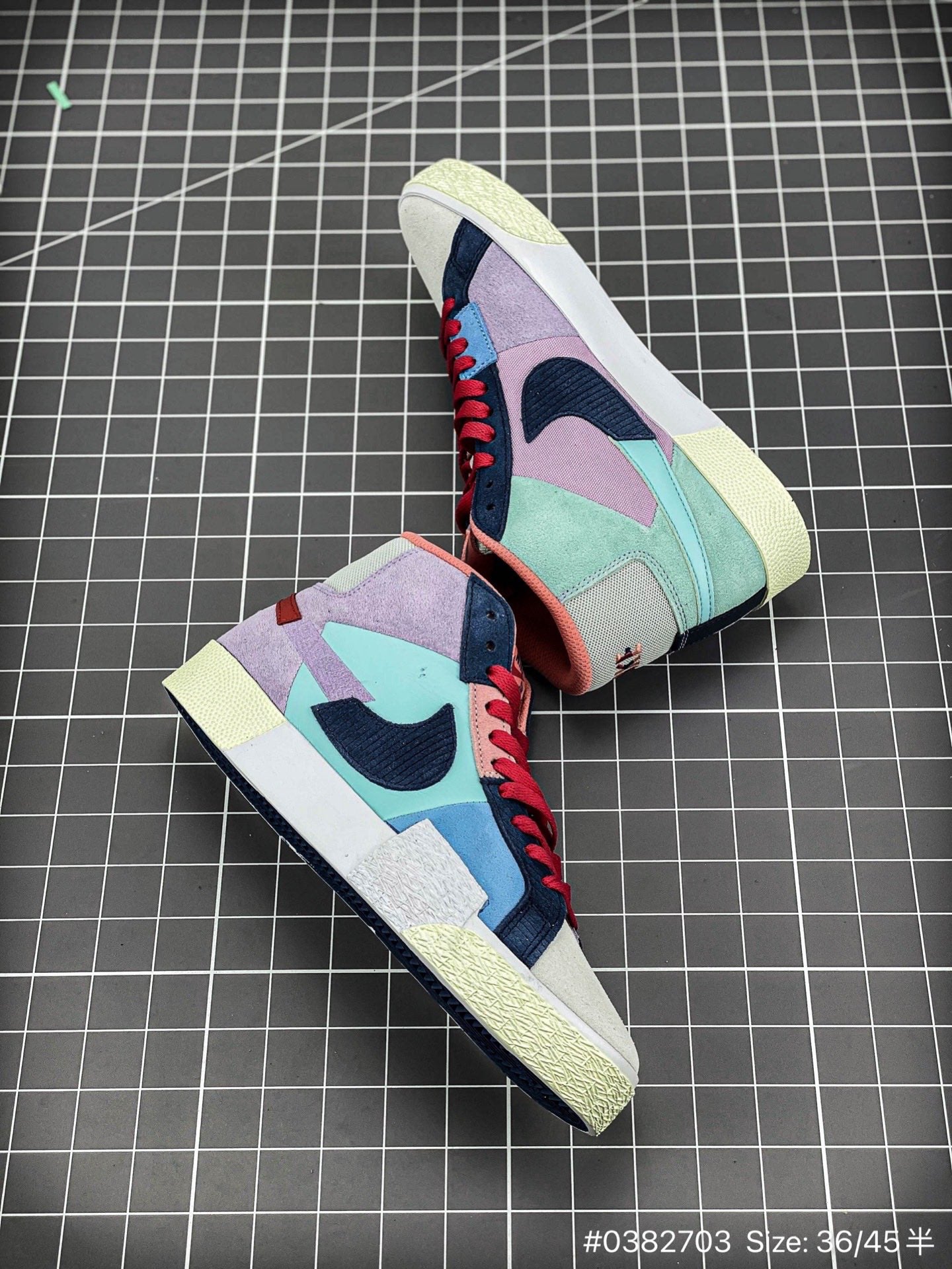 Nike Blazer Mid Prm blue Mosaic Unisex Streetwear Limited Edition - The Nike Blazer Mid PRM 'Blue Mosaic' brings a fresh, artistic twist to the iconic