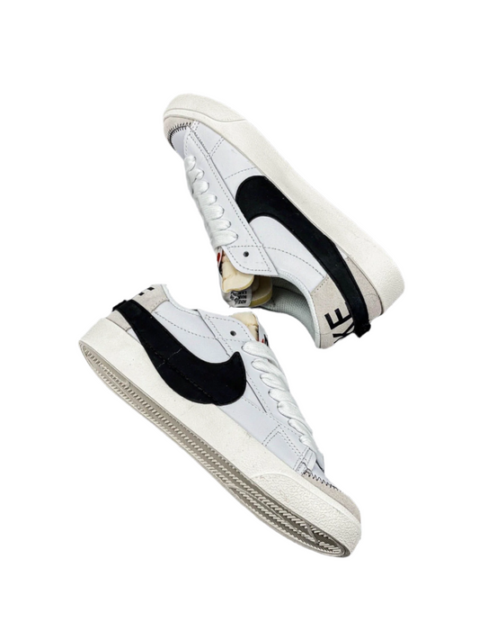 Nike Blazer Low'1977 Jumbo - Black Unisex Streetwear Limited Edition - The Nike Blazer Low '1977 Jumbo in Black, White, and Grey reinvents a classic with