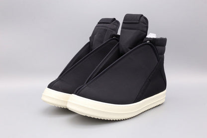 Rick Owens Wrap-around High-top Sneakers - Black Unisex Streetwear Limited Edition - **Rick Owens Black Wrap-Around High-Top Sneakers: Bold Innovation** Step into the future of fashion with