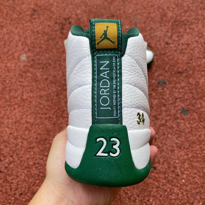 Jordan 12 Retro 'white And Green' Unisex Streetwear Limited Edition - Introducing the Air Jordan 12 Retro 'White and Green,' a perfect blend of style and